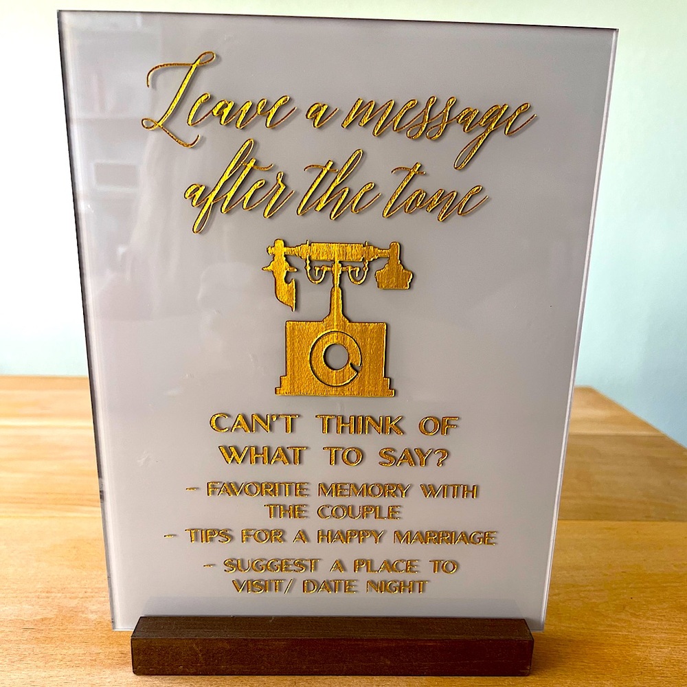 Wedding audio guestbook instructions sign